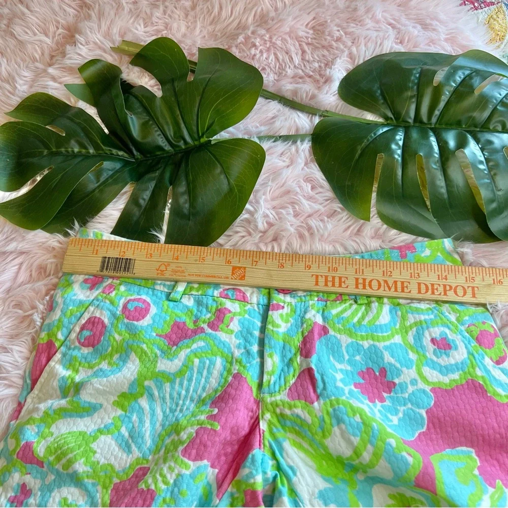 Lilly Pulitzer The Buttercup Short A Delicacy Pink Floral Scallop Hem Sz‎ 0